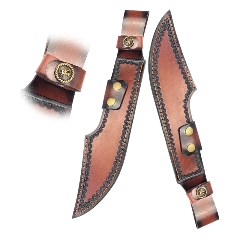 Knife Hunting Fixed Blade - 38.2CM Outdoor Universal Full-Grain Leather Case
