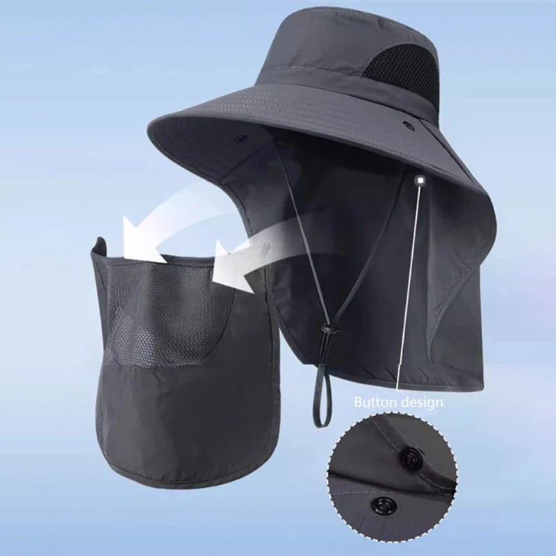 Summer Neck Flap Sun Hat Outdo - Mens Outdoor Hunting Hats ulasan dan harga