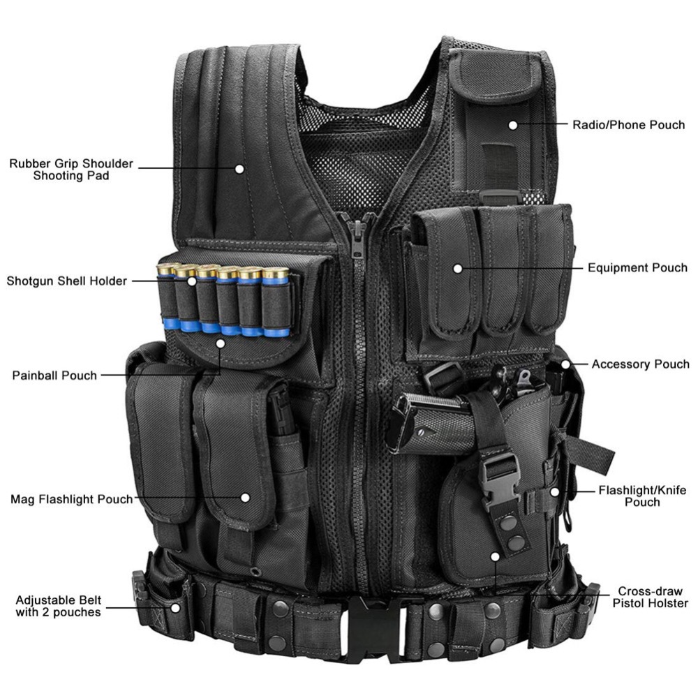 Adjustable Molle Tactical Vest - Hunting Outdoor Game ulasan dan harga