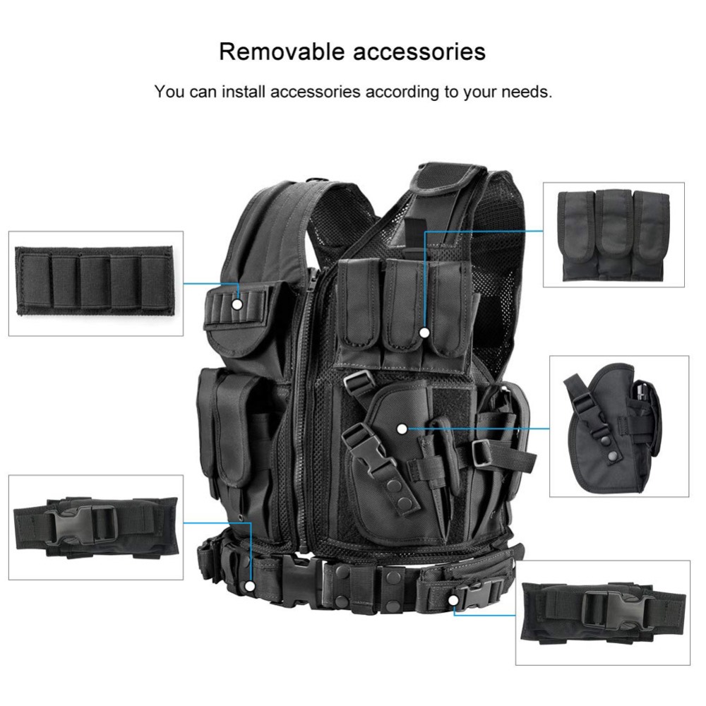 Adjustable Molle Tactical Vest - Hunting Outdoor Game ulasan dan harga