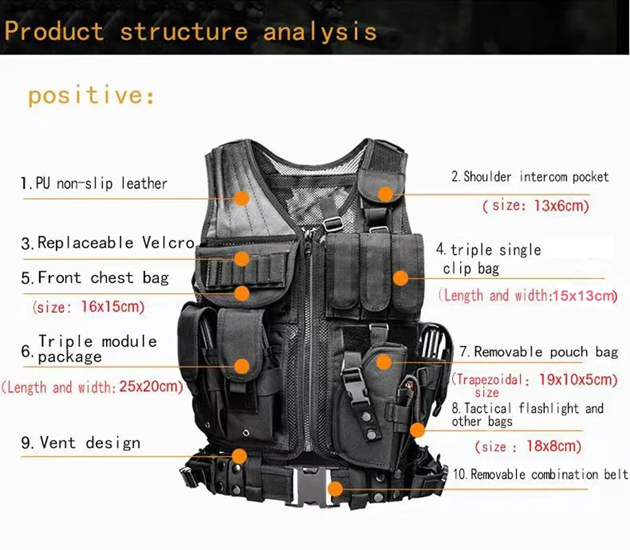 Adjustable Molle Tactical Vest - Hunting Outdoor Game ulasan dan harga