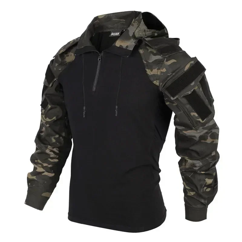 Men's T-shirts 1/4 Zip Long Sl - Outdoor Hunting T Shirts ulasan dan harga